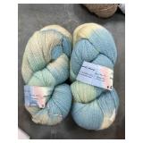 2 LARGE YARN SKEINS ROVINGS 100% POLWARTH WOOL