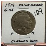 1919 BUFFALO NICKEL CLASHED DIES