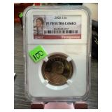 NGC GRADED PF70 ULRA CAMEO 2002-S DOLLAR