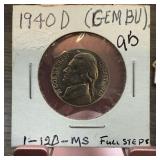 1940-D JEFFERSON NICKEL BU FULL STEPS