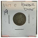 1907-O BARBER SILVER DIME