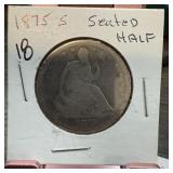 1875-S SEATED LIBERTY SILVER HALF DOLLAR