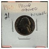 1963 PROOF CAMEO NICKEL