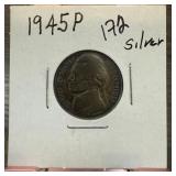 1945-P JEFFERSON SILVER WAR NICKEL