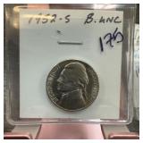 1952-S BU JEFFERSON NICKEL