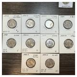 LOT OF 10 HIGH GRADE JEFFERSON NICKELS