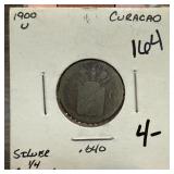 1900 U SILVER 1/4 GULDEN CURACAO