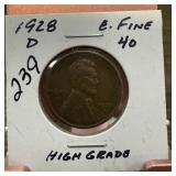 1928-D WHEAT PENNY CENT HIGH GRADE