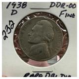 1938-D JEFFERSON NICKEL DOUBLE DIE DDR-001