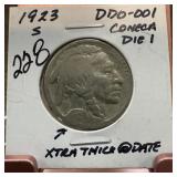 1923-S BUFALO NICKEL DDO-001 DIE 1