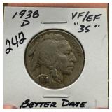 1938-D BUFFALO NICKEL BETTER DATE