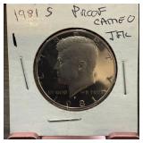 1981-S PROOF CAMEO JFK HALF DOLLAR