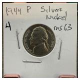 1944 JEFFERSON SILVER WAR NICKEL HIGH GRADE