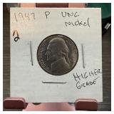 1947 JEFFERSON NICKEL HIGH GRADE UNC