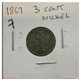 1867 3 CENT NICKEL