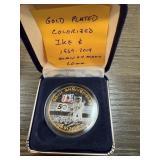 GOLD PLATED COLORIZED IKE DOLLAR MAN ON MOON