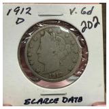 1912-D LIBERTY V NICKEL SCARCE DATE