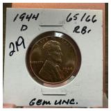 1944-D WHEAT PENNY CENT UNC HIGH GRADE