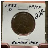 1932-D WHEAT PENNY CENT SCARCE