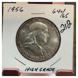 1956 FRANKLIN SILVER HALF DOLLAR HIGH GRADE
