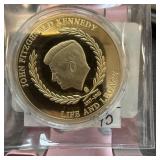 JFK GOLD PLATED PROOF COLLECTIBLE COIN