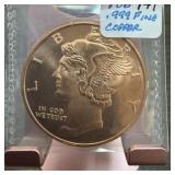 1 OZ COPPER BULLION MERCURY DIME