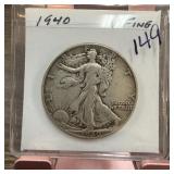 1940 WALKING LIBERTY SILVER HALF DOLLAR