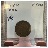 1890 INDIAN HEAD PENNY CENT
