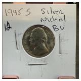1945-D JEFFERSON SILVER WAR NICKEL