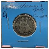 1853 SEATED LIBERTY SILVER QUARTER W ARROWS