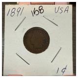 1891 INDIAN HEAD PENNY CENT