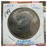 1972 IKE DOLLAR SCARCE TYPE 1 REV UNC