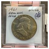 1961 FRANKLIN SILVER HALF DOLLAR