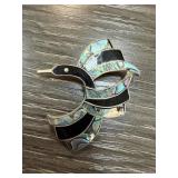 ABALAONE ALPACA BROOCH / PIN