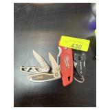LOT OF 4 POCKET KNIVES SNAP ON / MILWAUKEE
