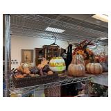 CONTENTS OF SHELF LARGE LOT OF FALL DECOR