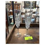 2PC WATERFORD CRYSTAL CHAMPAGNE FLUTES