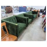 NICE MATCHED CLUB CHAIRS & SOFA (GREEN)