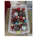 LARGE BIN OF CHRISTMAS ORNAMENTS