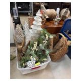 LARGE BIN OF CHRISTMAS / WOOD LOGS / BASKET