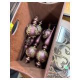 NICE NEWSPAPER / MAGAZINE HOLDER W LARGE ORNAMENTS