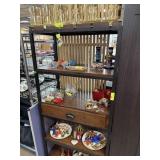 INDISTRIAL METAL & WOOD SHELF UNIT W DRAWER