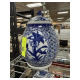 BLEU & WHITE LIDDED JAR