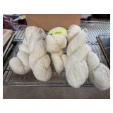 5 SKEINS YARN BOILED 100% UNDYED WOOL