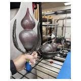 2PC HAND MADE ART GLASS FINIALS ATT TO COPPER