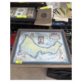 FRAMED MAP OF CAICOS ISLANDS