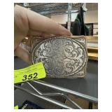 VINTAGE BELT BUCKLE STORMING SILVER