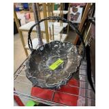 ANTIQUE SILVERPLATE WEDDING BASKET