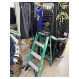 WERNER STEP LADDER AND LARGE RAKE