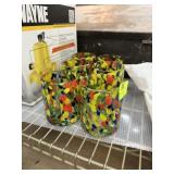 6PC CONFETTI MURANO ART GLASS STYLE GLASSES